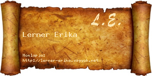 Lerner Erika névjegykártya